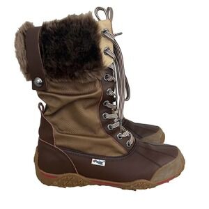 Pajar Canada Genevieve Brown Sherling Lined Lace Up Boots Womens Size 8-8.5
